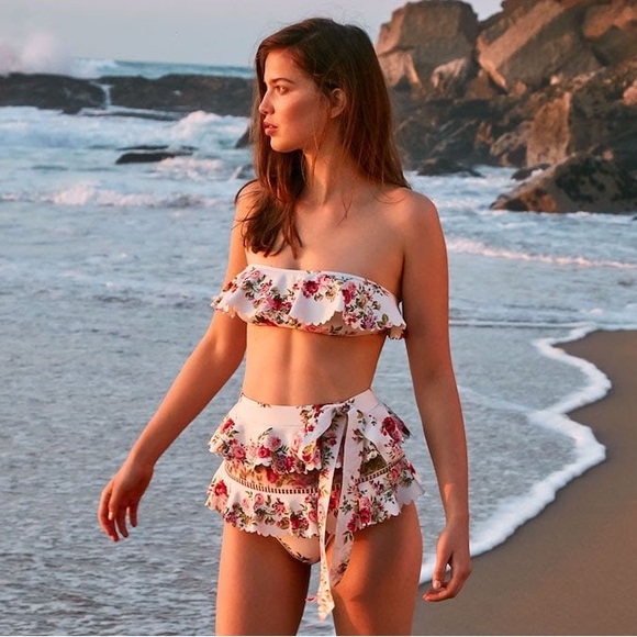 NWT Zimmermann Honour Floral Scallop Bikini - Picture 3 of 5